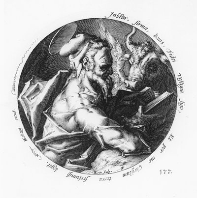 St. Lukas, graviert von Jacob II de Gheyn (1565-1629) von Hendrik Goltzius